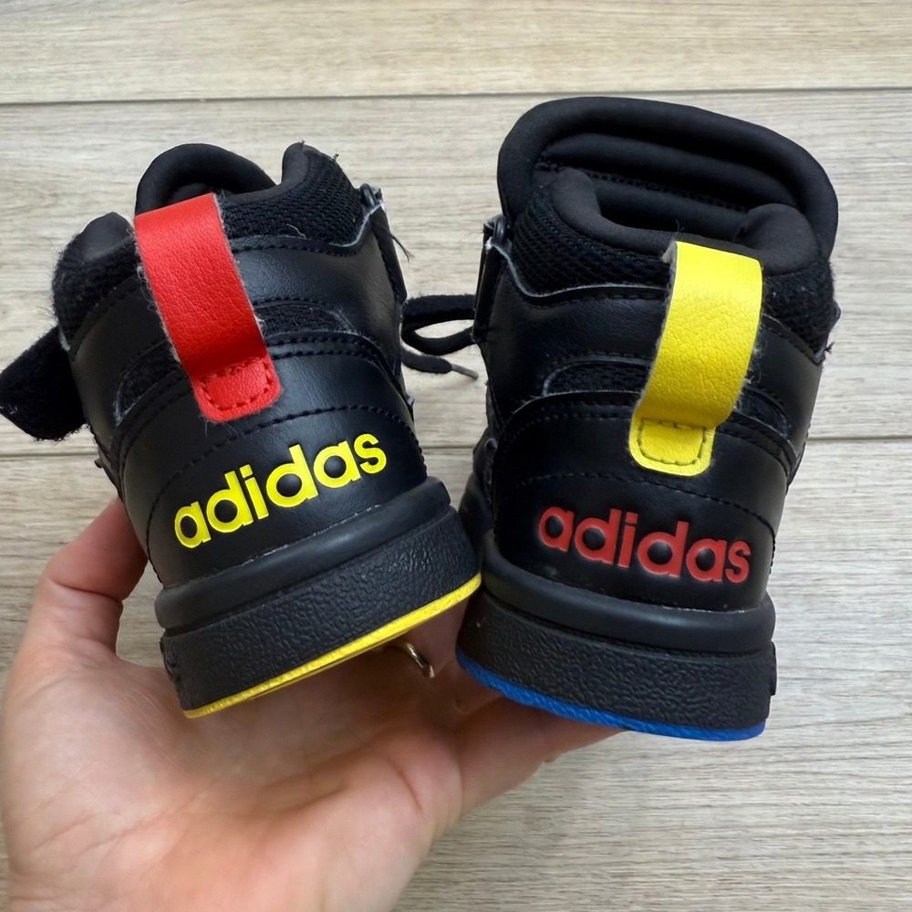 adidas Black Sneakers with Blue, Red and Yellow Accents. Size 12 (Toddler) - Picture 5 of 12